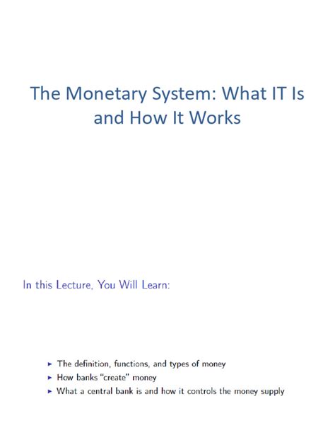 The monetary system: A Logical Understanding