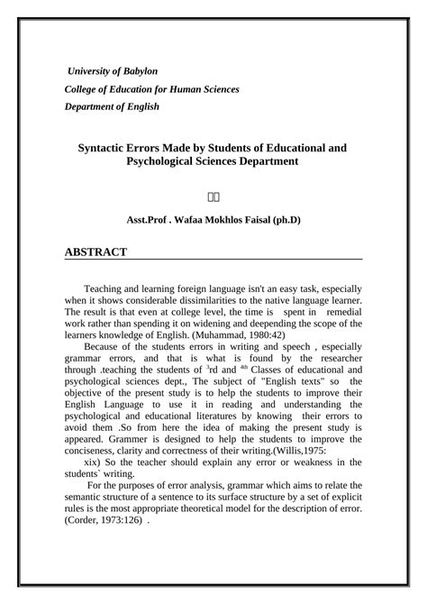 The syntactic errors of basic writing