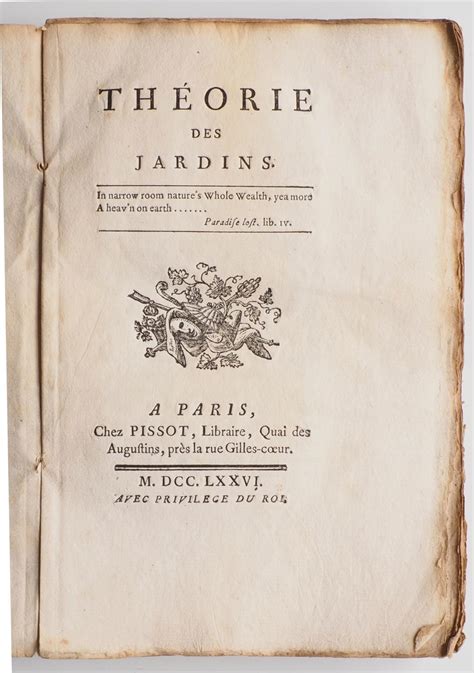Theorie Des Jardins ... 1776 [Leather Bound]
