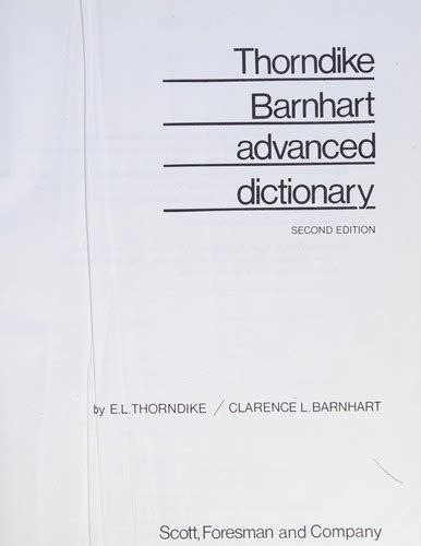 Thorndike Barnhart Advanced Dictionary