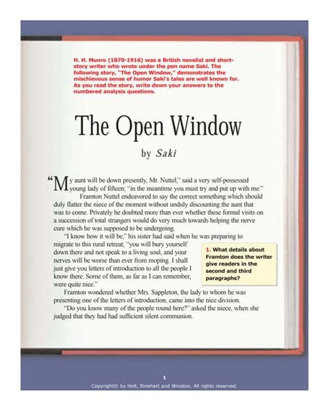 Through an Open Window