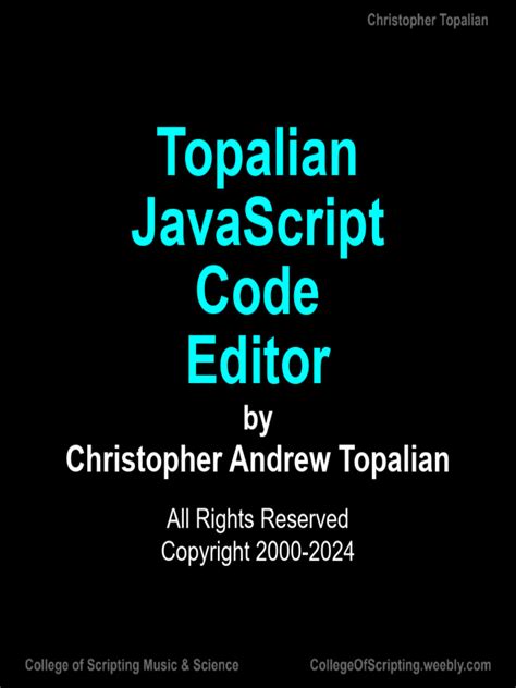 Topalian JavaScript Code Editor