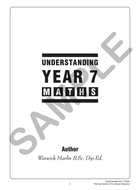 Understanding Year 7 Maths,