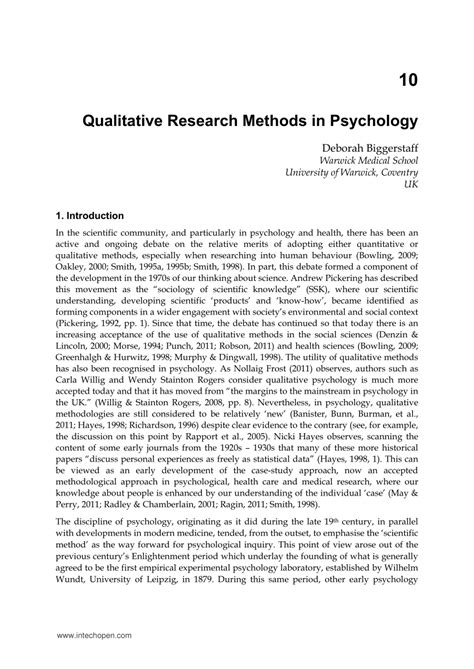 Using Qualitative Methods in Psychology