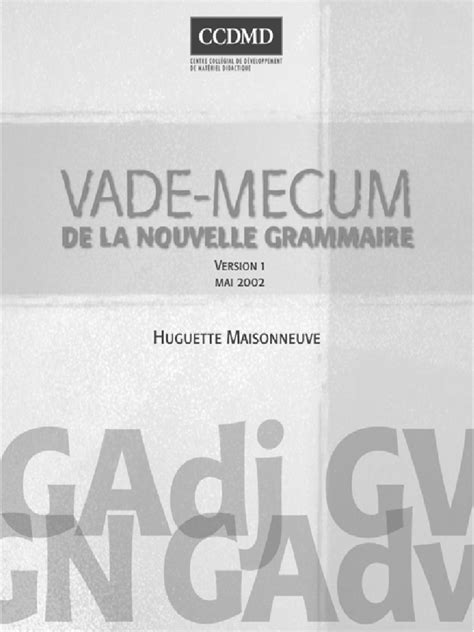 VADE-MECUM DE LA NOUVELLE GRAMMAIRE