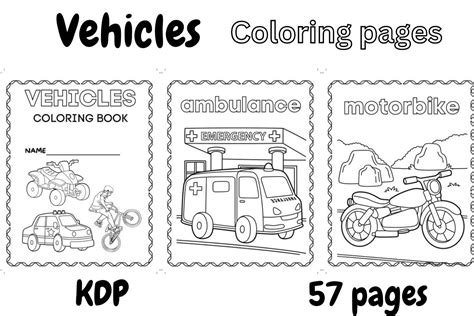 Vehicles Coloring Book: For Kids