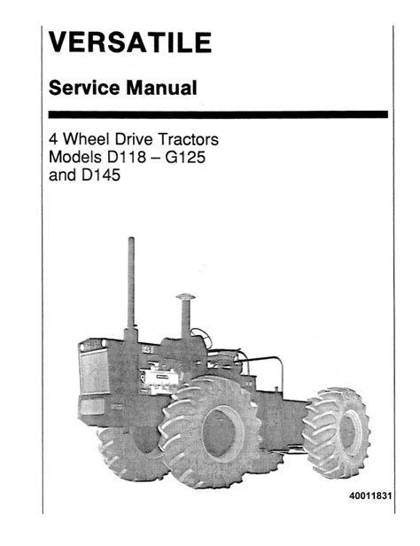 Versatile D118 Operators Manual