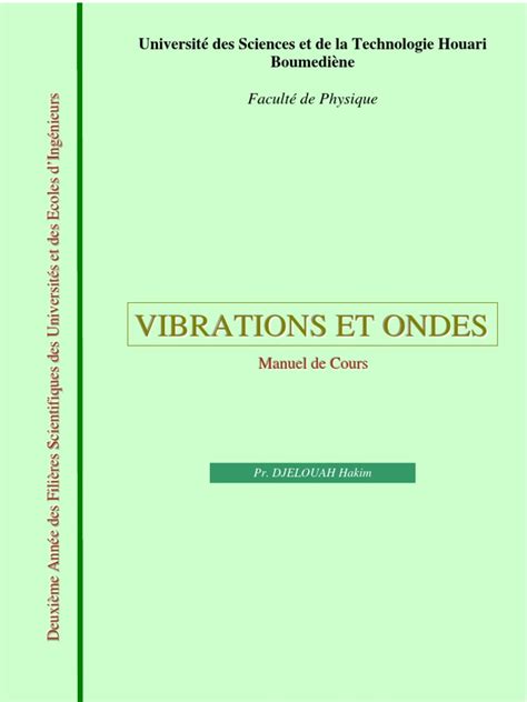 Vibrations et ondes