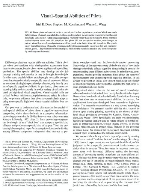 Visual-Spatial Abilities of Pilots