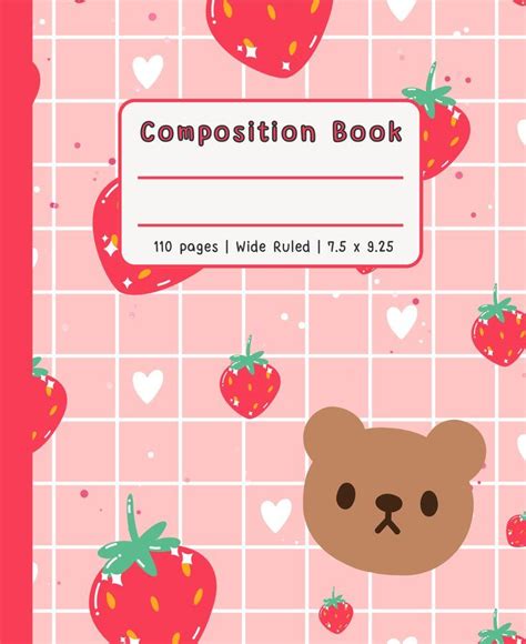 White Cute Composition Notebook :: Simple School Workbook