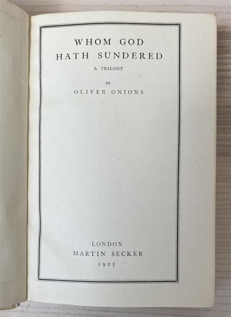 Whom God Hath Sundered