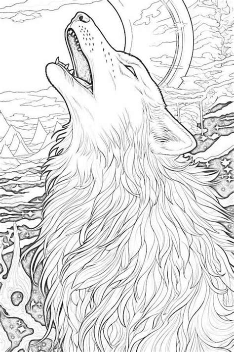 Wolf Coloring Book: For Adults About Wolves