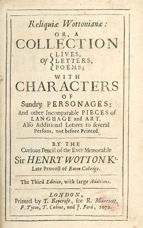 Works of Henry Wotton