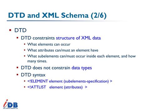 XML: DTD & Schema Development