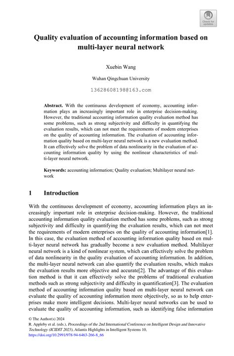 accounting information quality and evaluation research