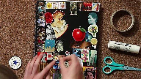 cute notebook for collage: black notebook