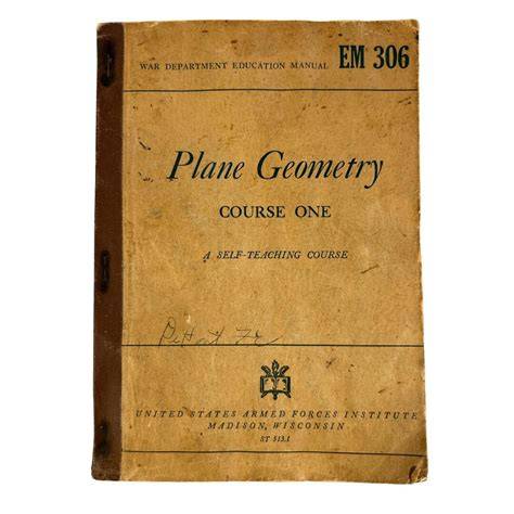 plane geometry course one (em 306)