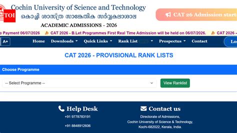 Https Admissions Cusat Ac In