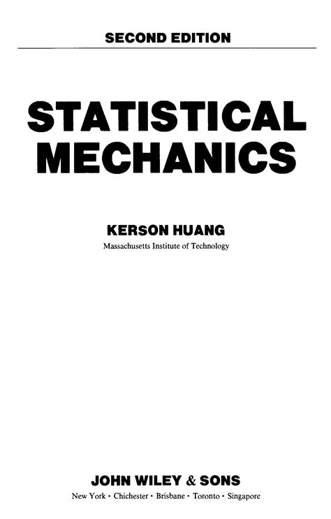 huang statistical mechanics solutions manual