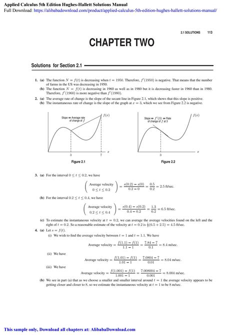 Full Download Hughes Hallett Calculus 5Th Edition Answers 