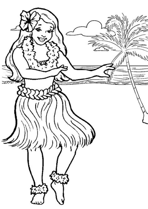 Hula Dancer Girl Coloring Page Free Printable Coloring Hula Dancer Coloring Page - Hula Dancer Coloring Page