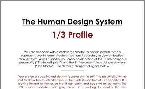 human design profile 1/3