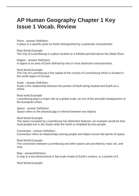Human Geography Answer Key Chapter 11