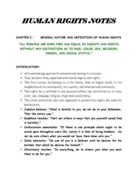 Human Rights Notes Pdf