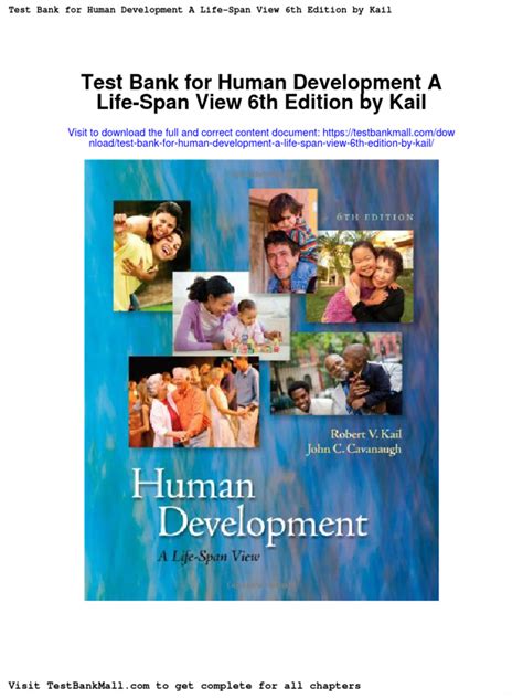 Read Online Human Development Kail 6Th Edition Test Bank File Type Pdf 