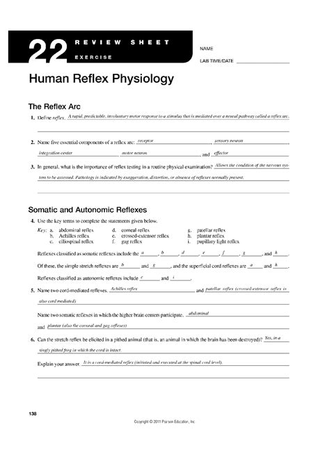 Read Online Human Reflex Physiology Lab Answers Exercise 22 