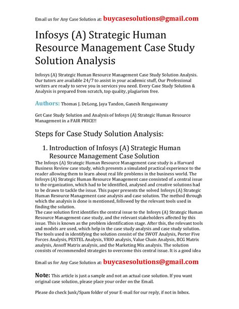 Download Human Resource Case Study With Solutions 