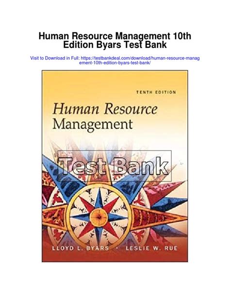 Read Online Human Resource Management 10 Edition Byars 