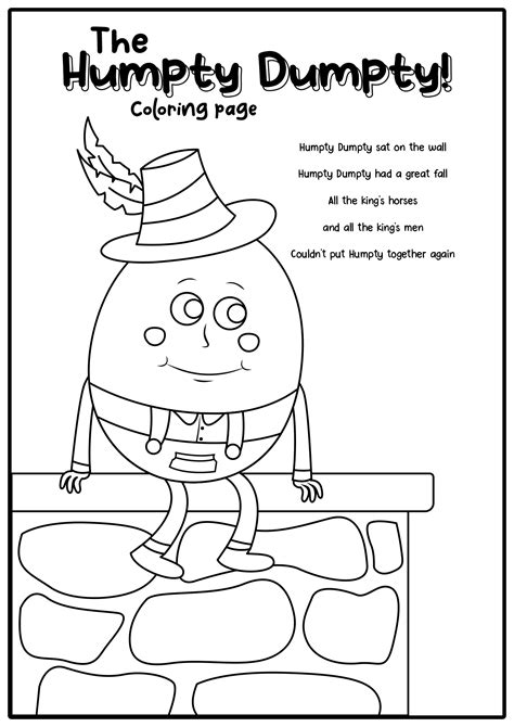 Humpty Dumpty Nursery Rhyme Coloring Page Humpty Dumpty Coloring Pages - Humpty Dumpty Coloring Pages
