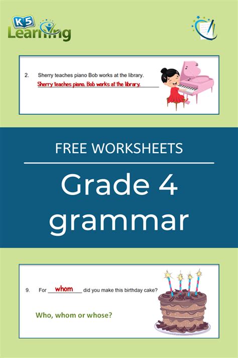Hundreds Of New Grade 4 Grammar Worksheets K5 4th Grade Grammar Activities - 4th Grade Grammar Activities