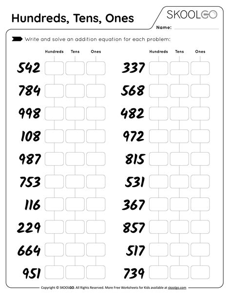 Hundreds Tens And Ones Worksheets Tens And Ones Worksheets For Kindergarten - Tens And Ones Worksheets For Kindergarten