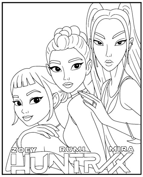huntrix coloring page