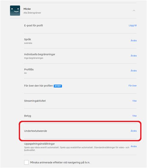 hur ändra undertext netflix