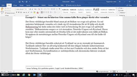 hur använder man fotnoter exempel