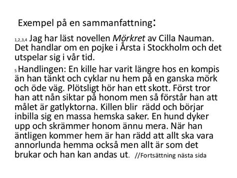hur ser en sammanfattning ut