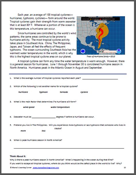 Hurricanes Scholastic Hurricane Worksheet 5th Grade - Hurricane Worksheet 5th Grade