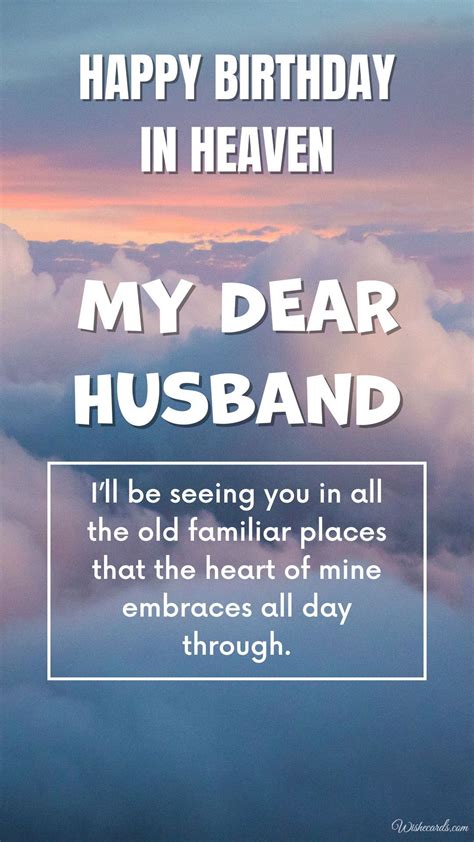 Husband In Heaven Birthday Cards