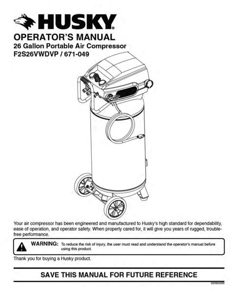 Read Husky Air Compressor Manual Vt631503Aj 