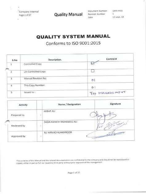 Hvac Quality Control Manual