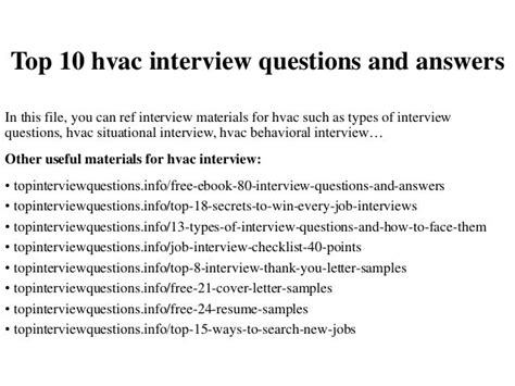Read Online Hvac Engineer Interview Questions And Answers 