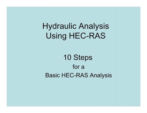 Download Hydraulic Analysis Using Hec Ras 