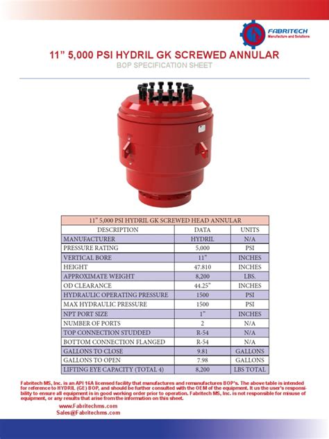 Read Online Hydril Msp Annular Bop 