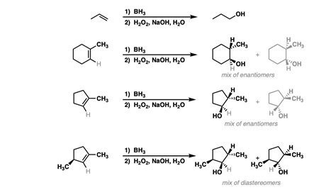 hydroboration oxidation of cyclopentene with koh