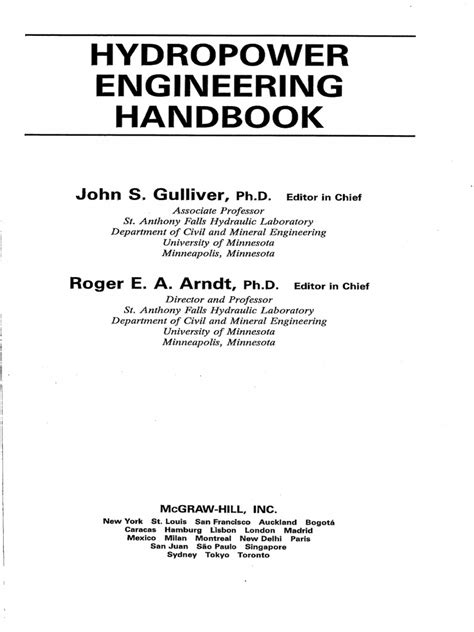 Read Hydropower Engineering Handbook Pdf 