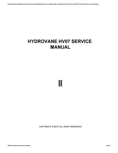 Full Download Hydrovane Hv07 Service Manual 