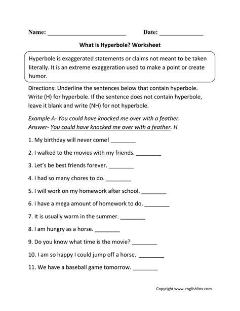 Hyperbole Worksheet Idioms Worksheet In Middle School Poetry Hyperbole Worksheet Middle School - Hyperbole Worksheet Middle School